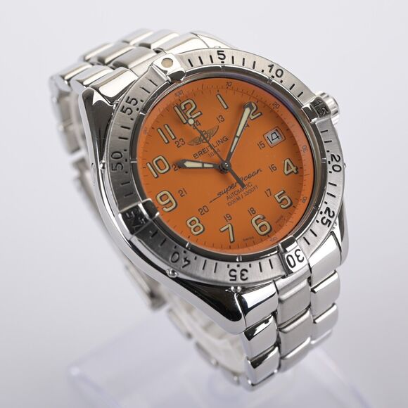 Breitling Superocean A17040 42mm Orange Automatic Men's Watch - Picture 4 of 13